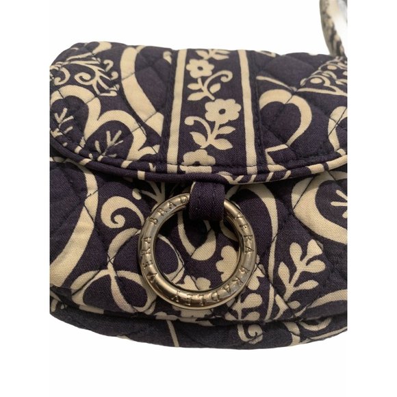 Vera Bradley Crossbody Small Quilted Navy Blue Whi - Picture 3 of 12